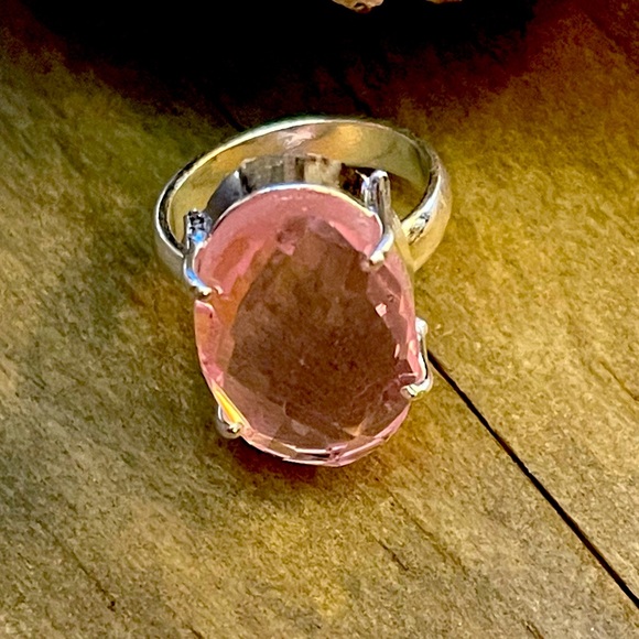 Barbie Pink Kunzite Facet Gemstone Boho Ring - Picture 2 of 8